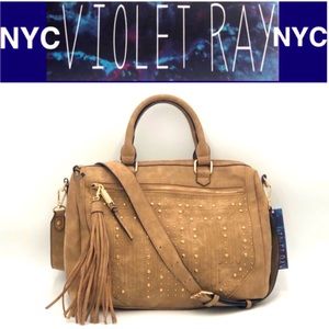 Violet Ray NYC Taupe GT Studded Bag